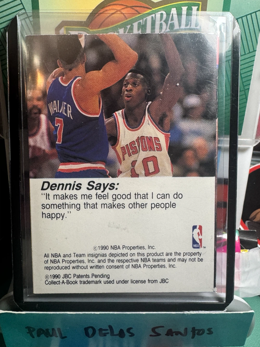 1990 NBA Hoops Dennis Rodman Collect-A-Book Card - photo 3