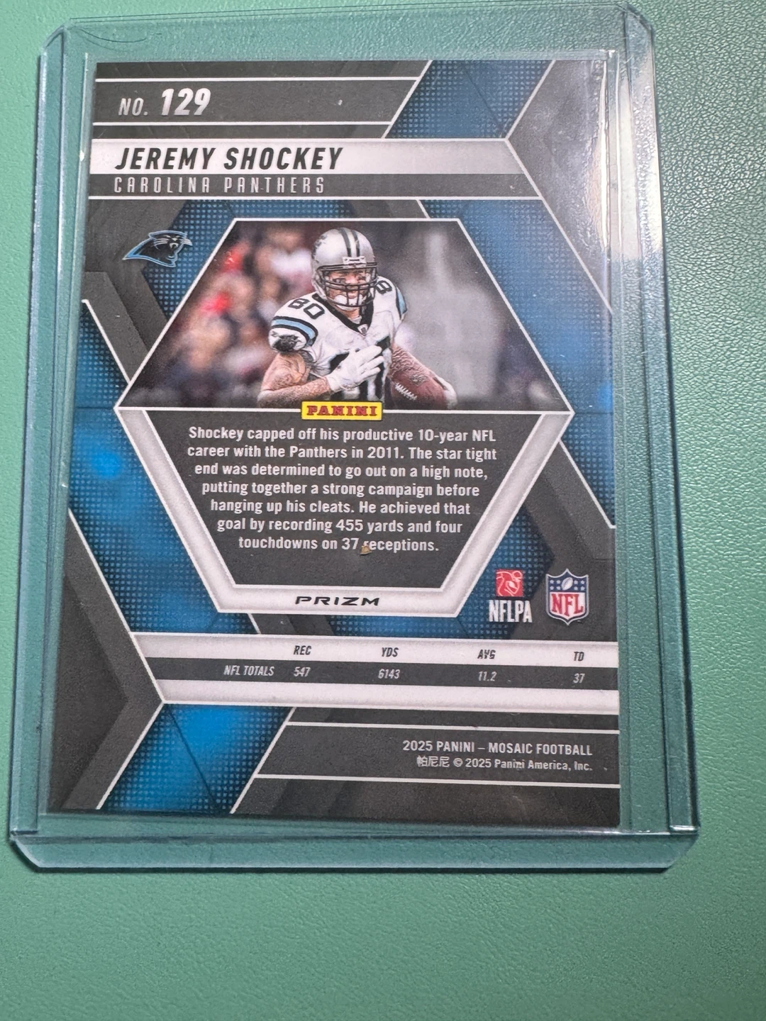 2025 Panini Mosaic Jeremy Shockey Card - photo 3