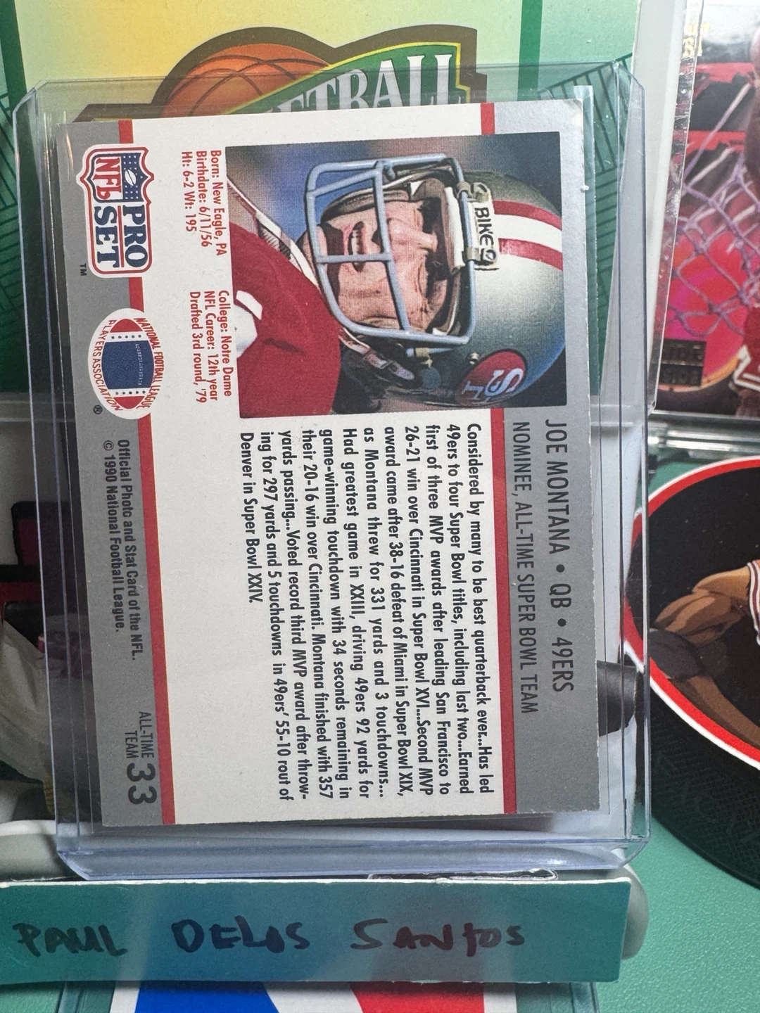 1990 Pro Set Joe Montana Super Bowl Supermen Card - photo 3