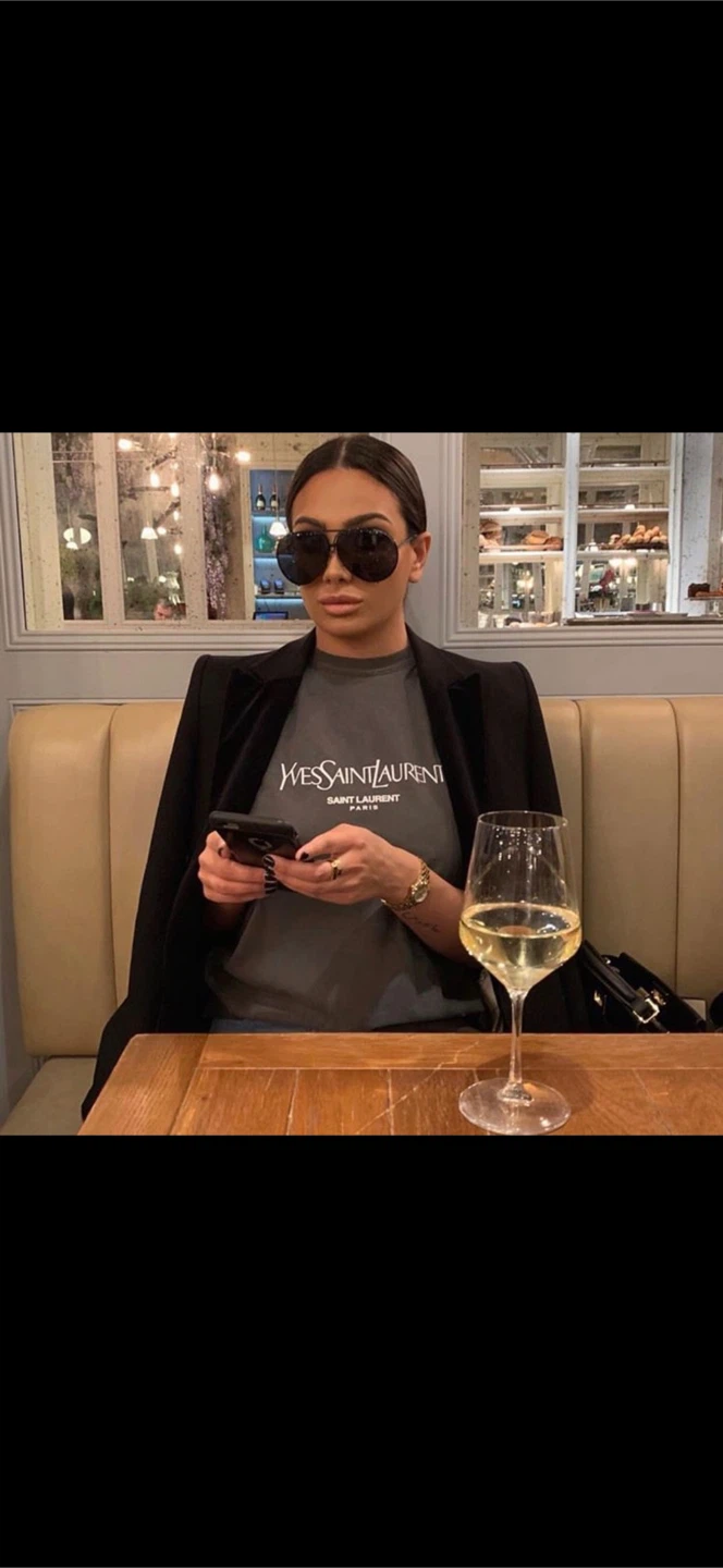 Taupe Brown Saint Laurent Paris Logo T-Shirt