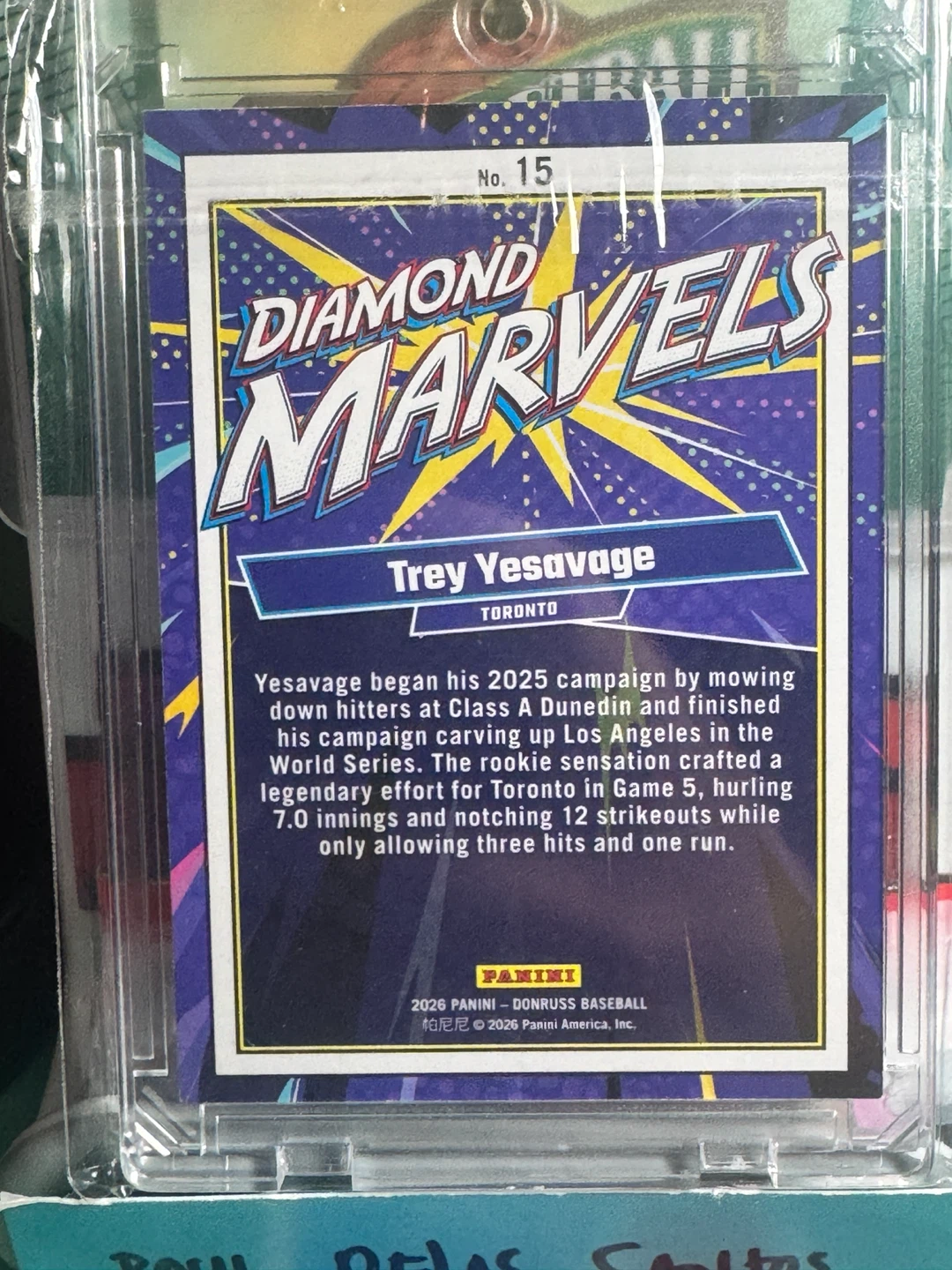 2026 Donruss Trey Yesavage Diamond Marvels Rookie Card - photo 3