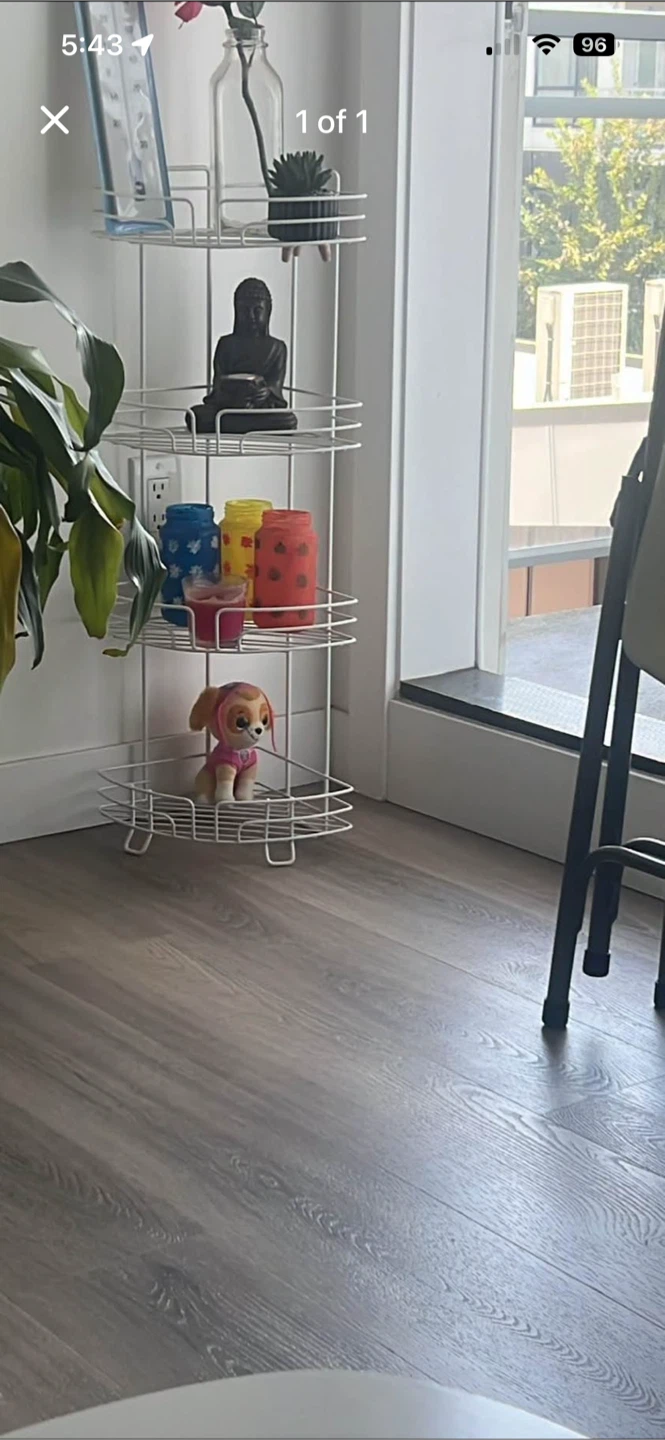 White Wire Corner Shelf Unit