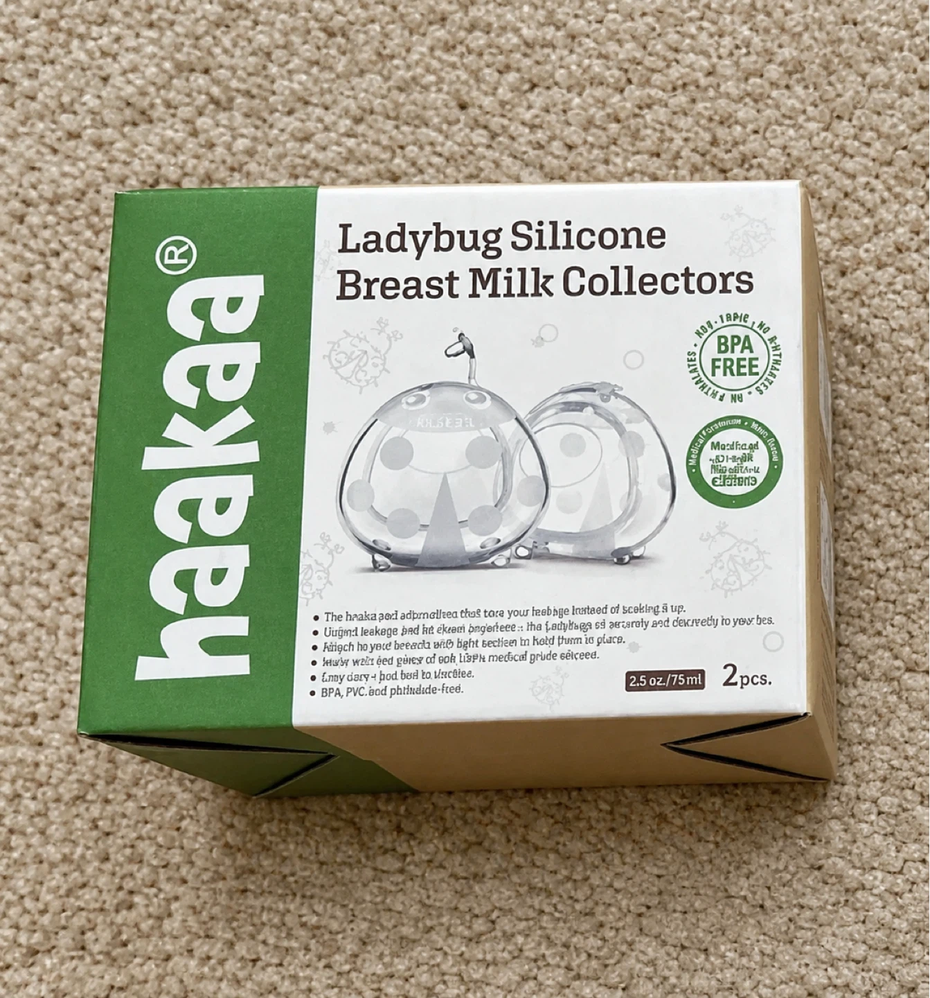 Haakaa Ladybug Silicone Breast Milk Collectors 2-Pack