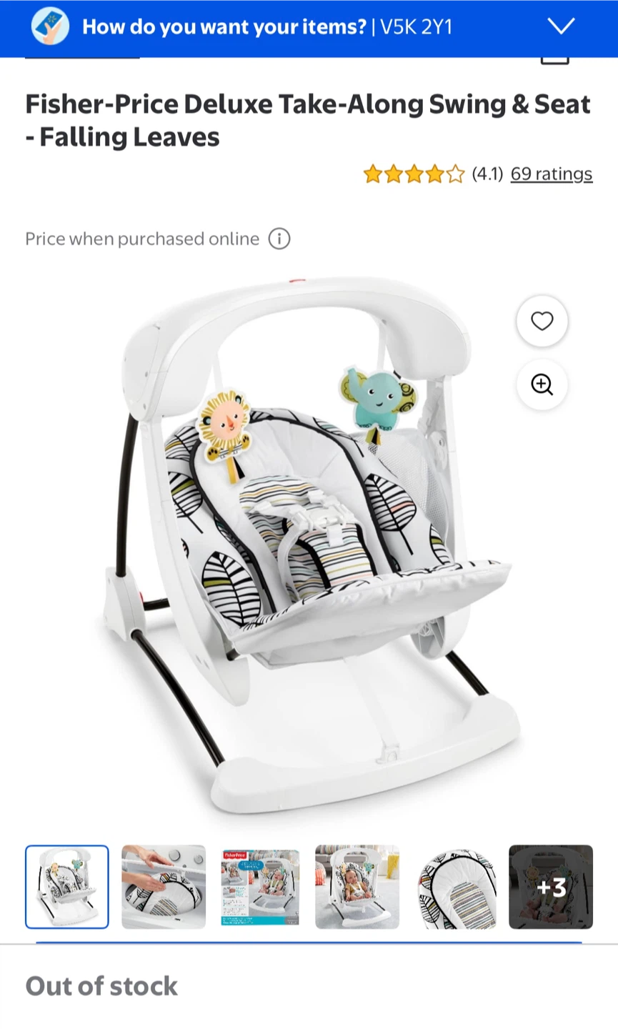 Fisher-Price Deluxe Take-Along Swing & Seat - Falling Leaves - photo 4