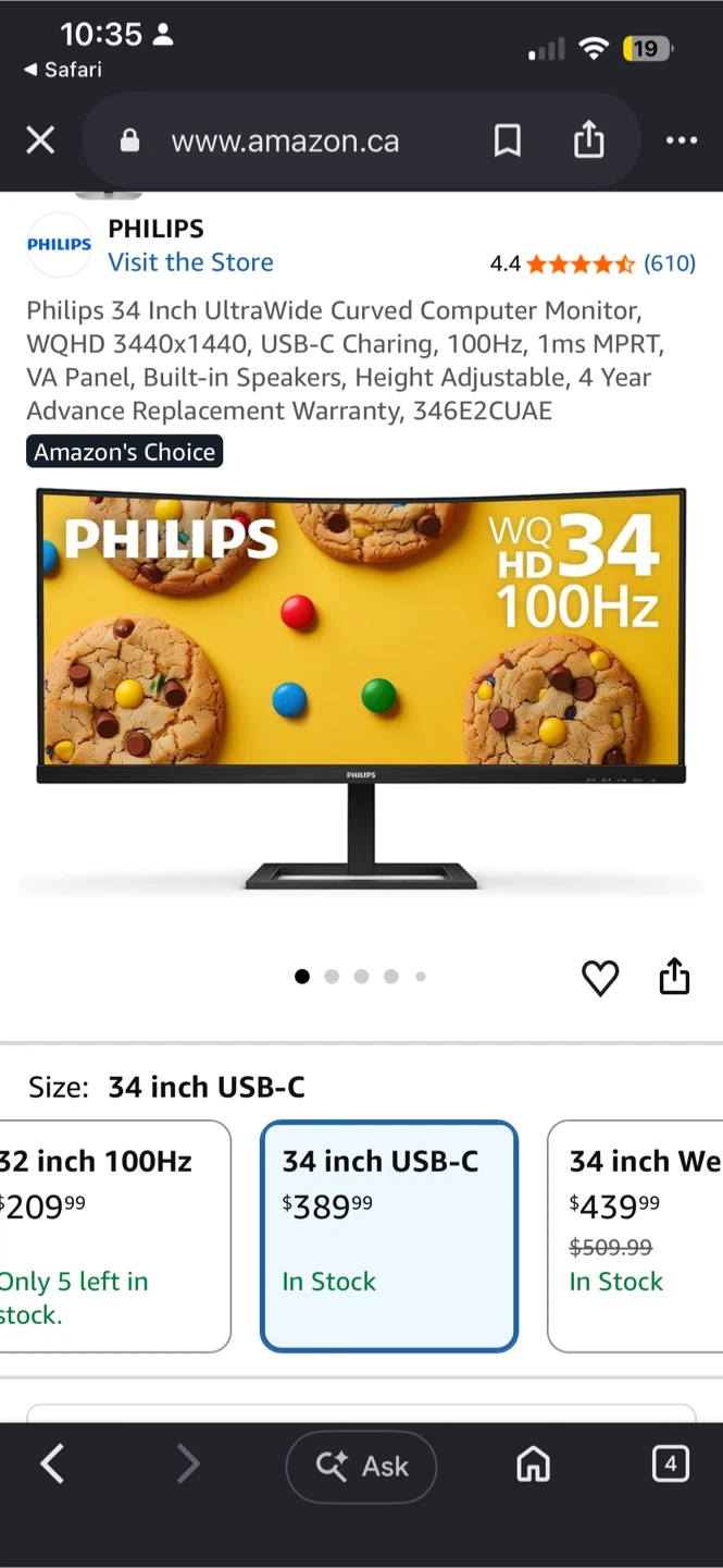 Philips 34 inch B-Line Curved UltraWide Monitor