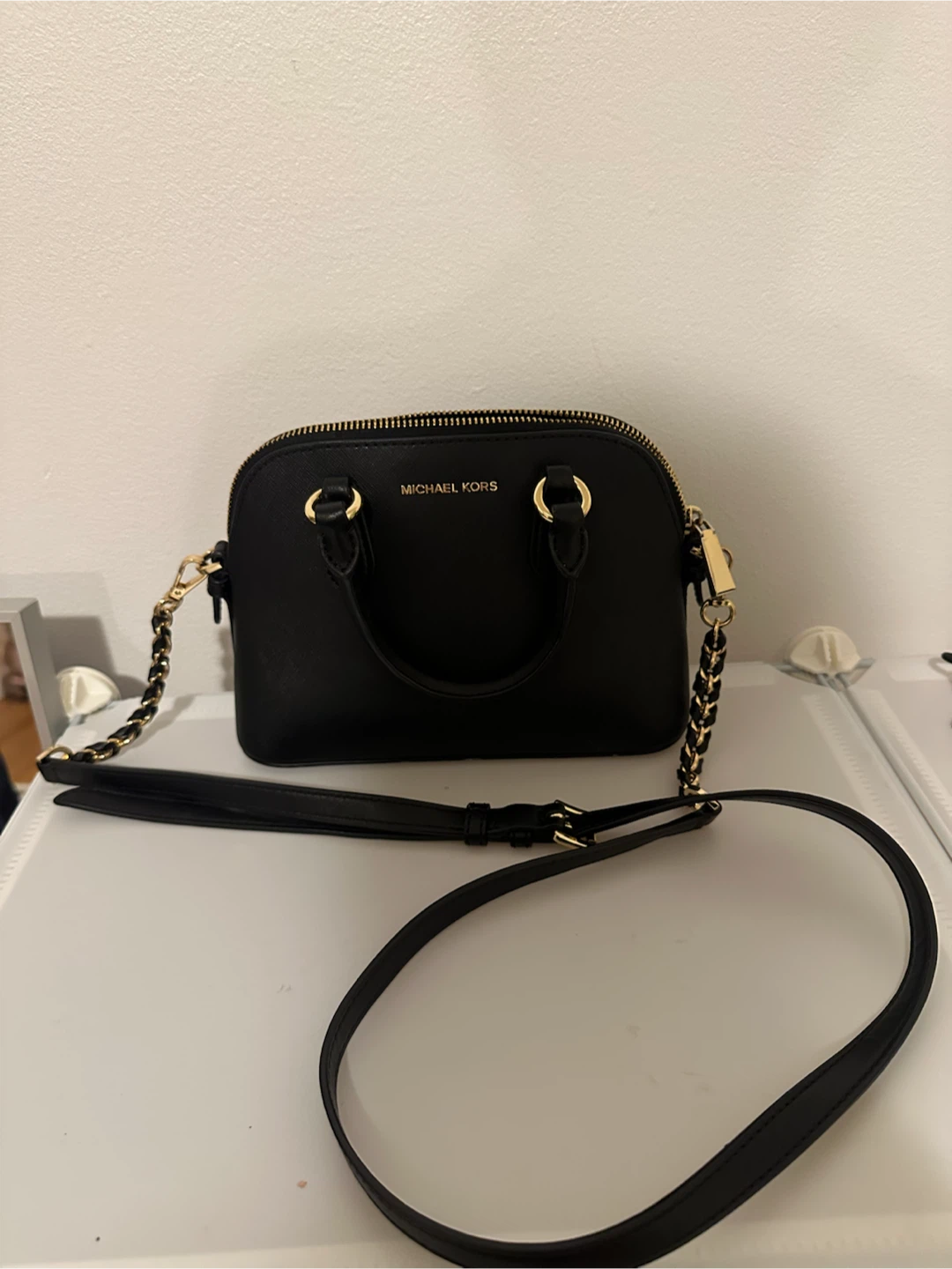 Michael Kors Black Leather Dome Satchel Crossbody Bag - photo 3