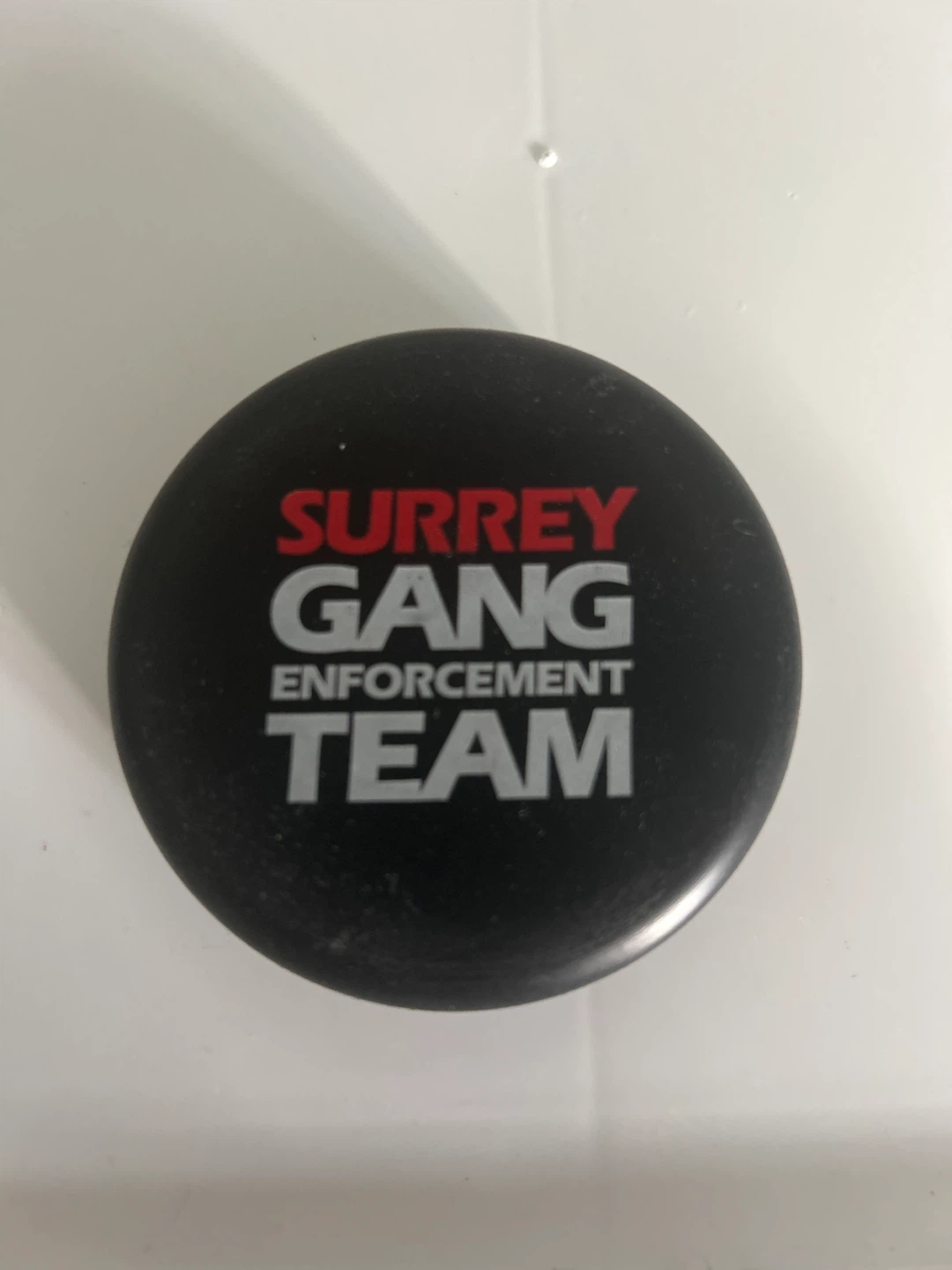 Surrey Gang Enforcement Team Hockey Puck