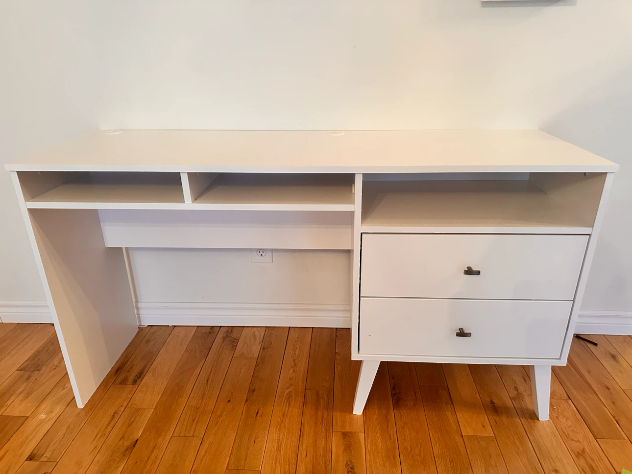 White Computer Desk with Two Drawers