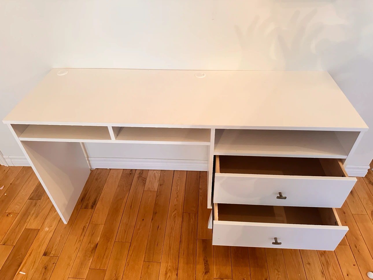 White Computer Desk with Two Drawers - photo 2