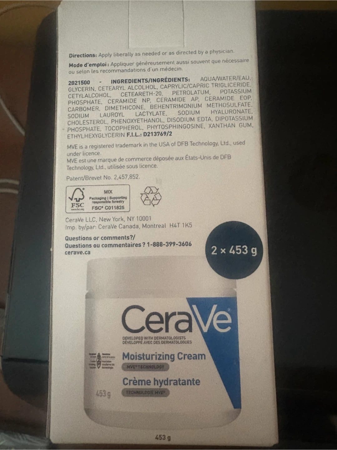 CeraVe Moisturizing cream (New) (includes 2 in pack, 453g each) - photo 4