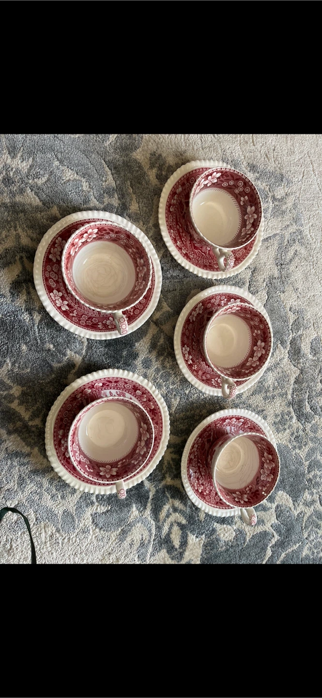 Spode Pink Tower Teacups and Saucers Set - photo 3