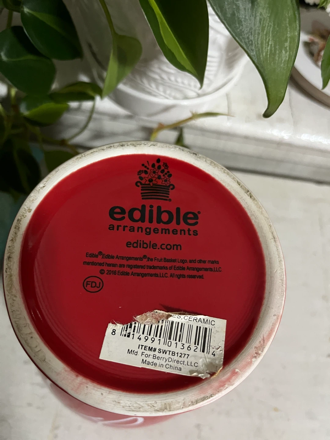 Edible Arrangements Red Ceramic Heart Vase - photo 5