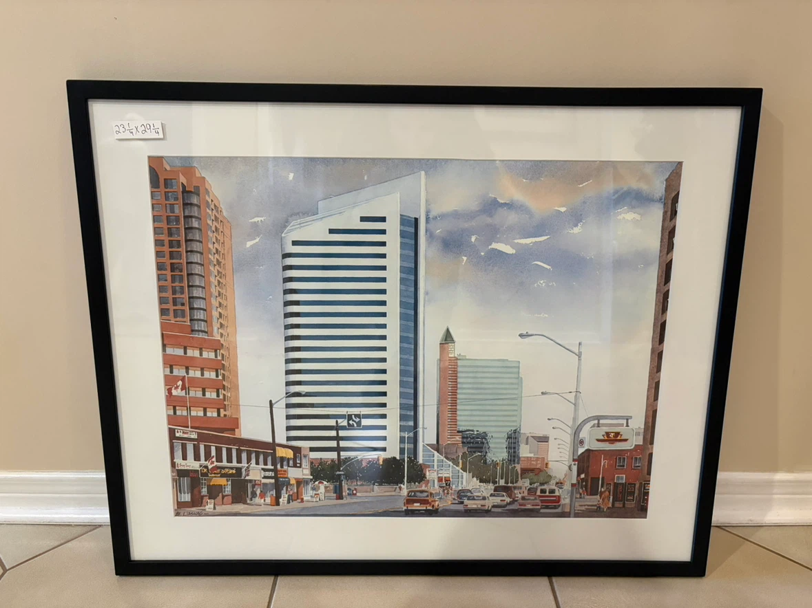 NEW custom B. Liaskas framed Toronto cityscape print