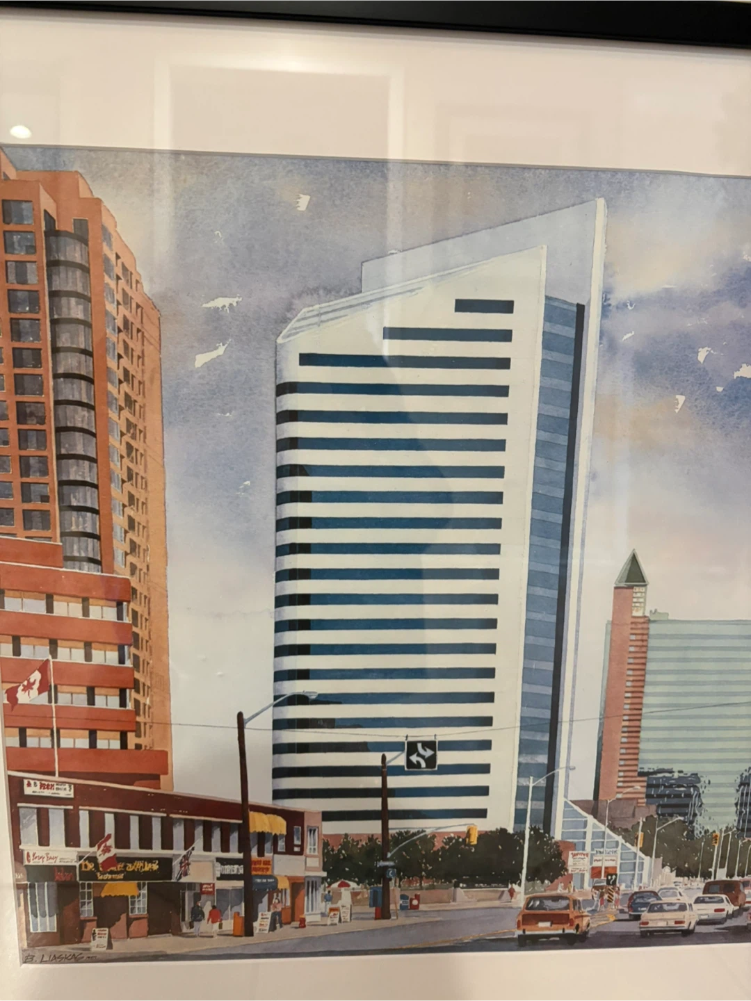 NEW custom B. Liaskas framed Toronto cityscape print - photo 3
