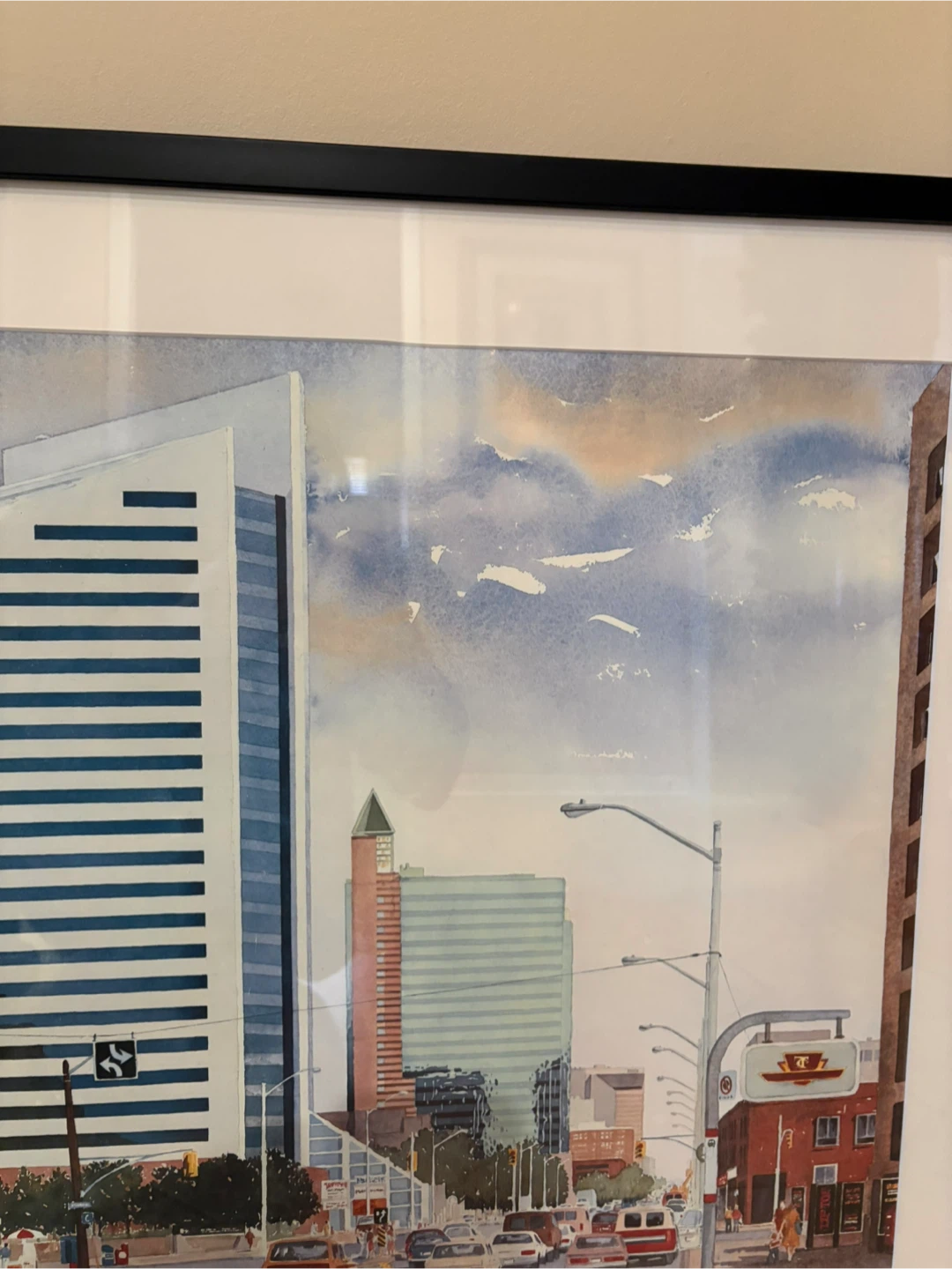NEW custom B. Liaskas framed Toronto cityscape print - photo 4