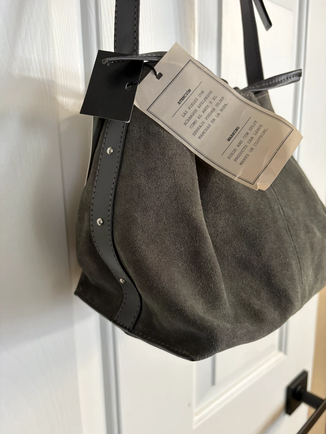 Zara Mini Studded Leather Bucket Bag - photo 2