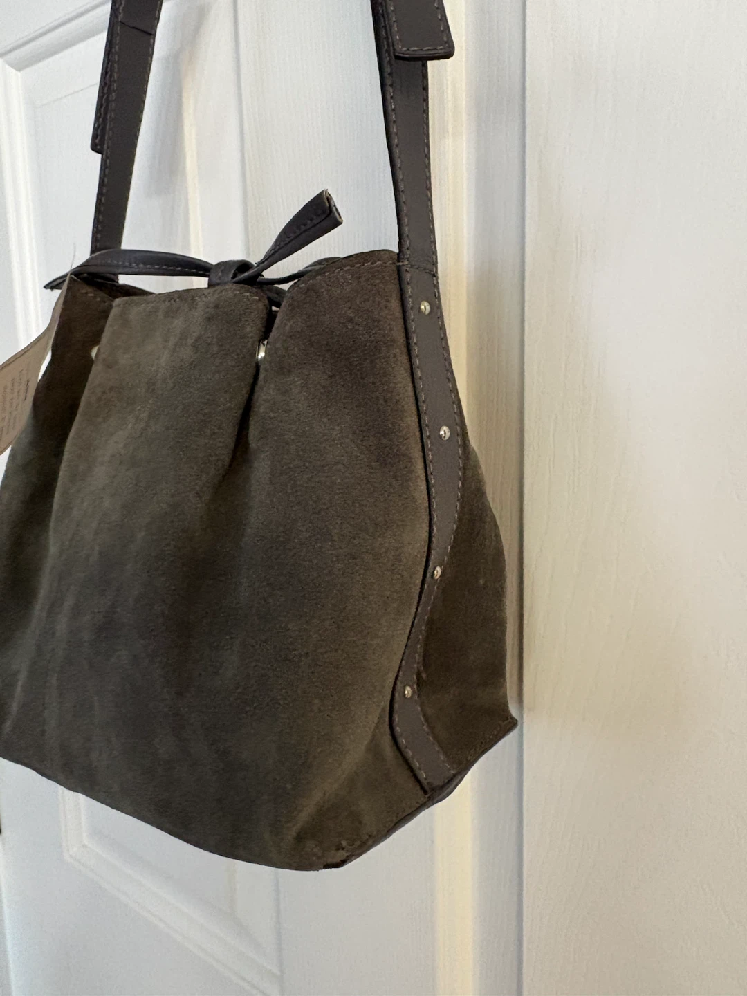 Zara Mini Studded Leather Bucket Bag - photo 3