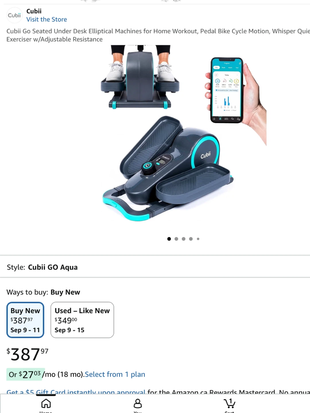Cubii Eliptical Exerciser