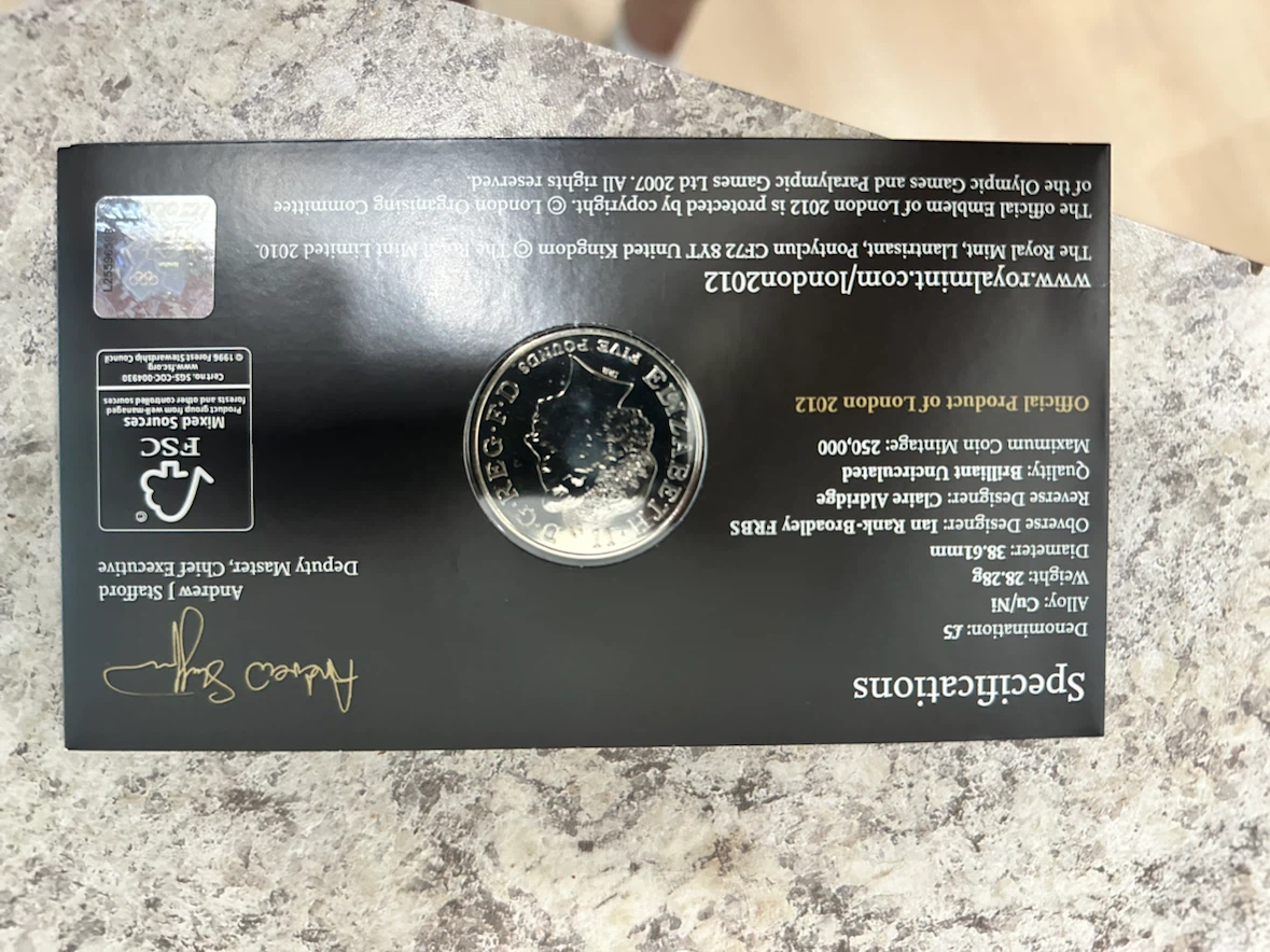 Royal Mint London 2012 Countdown £5 Coin - photo 3