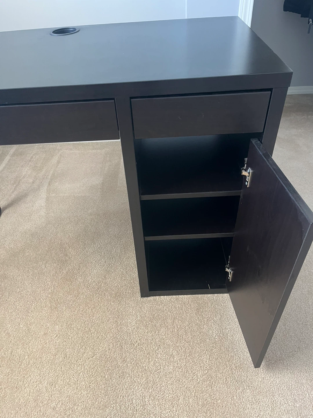 Black Desk with Drawers and Cabinet - photo 3