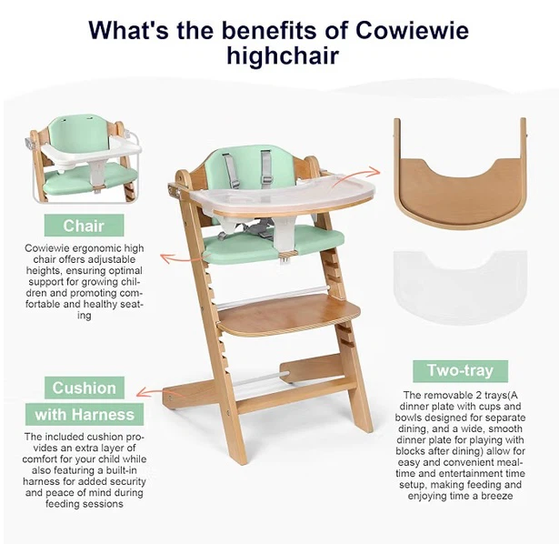 New Cowiewie 3-in-1 Convertible Wooden High Chair - photo 5