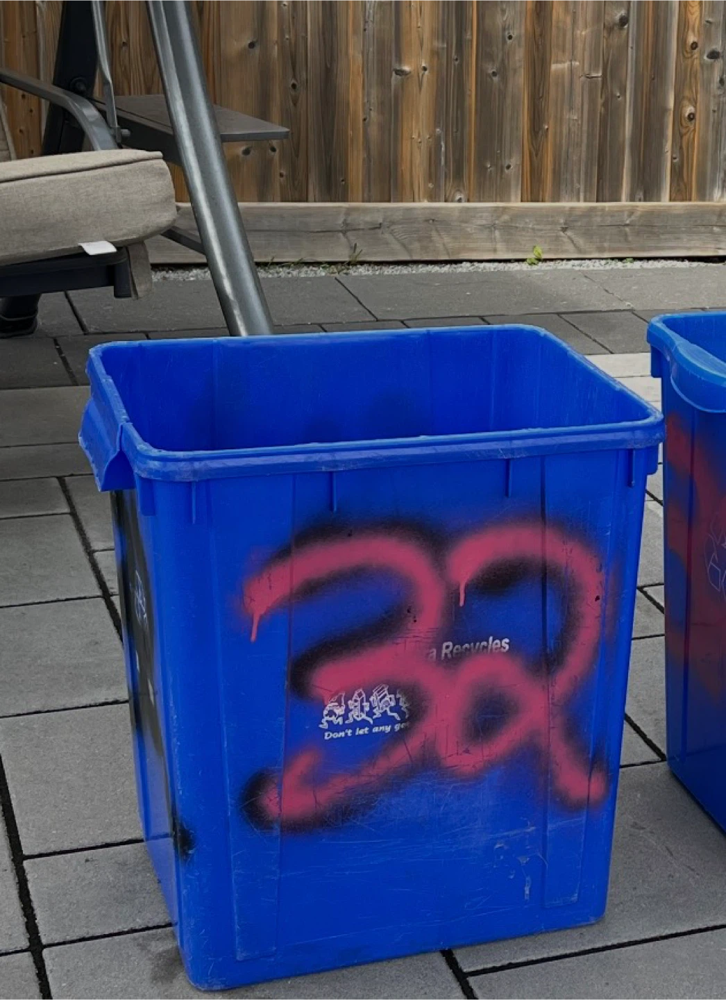Blue Recycling Bin
