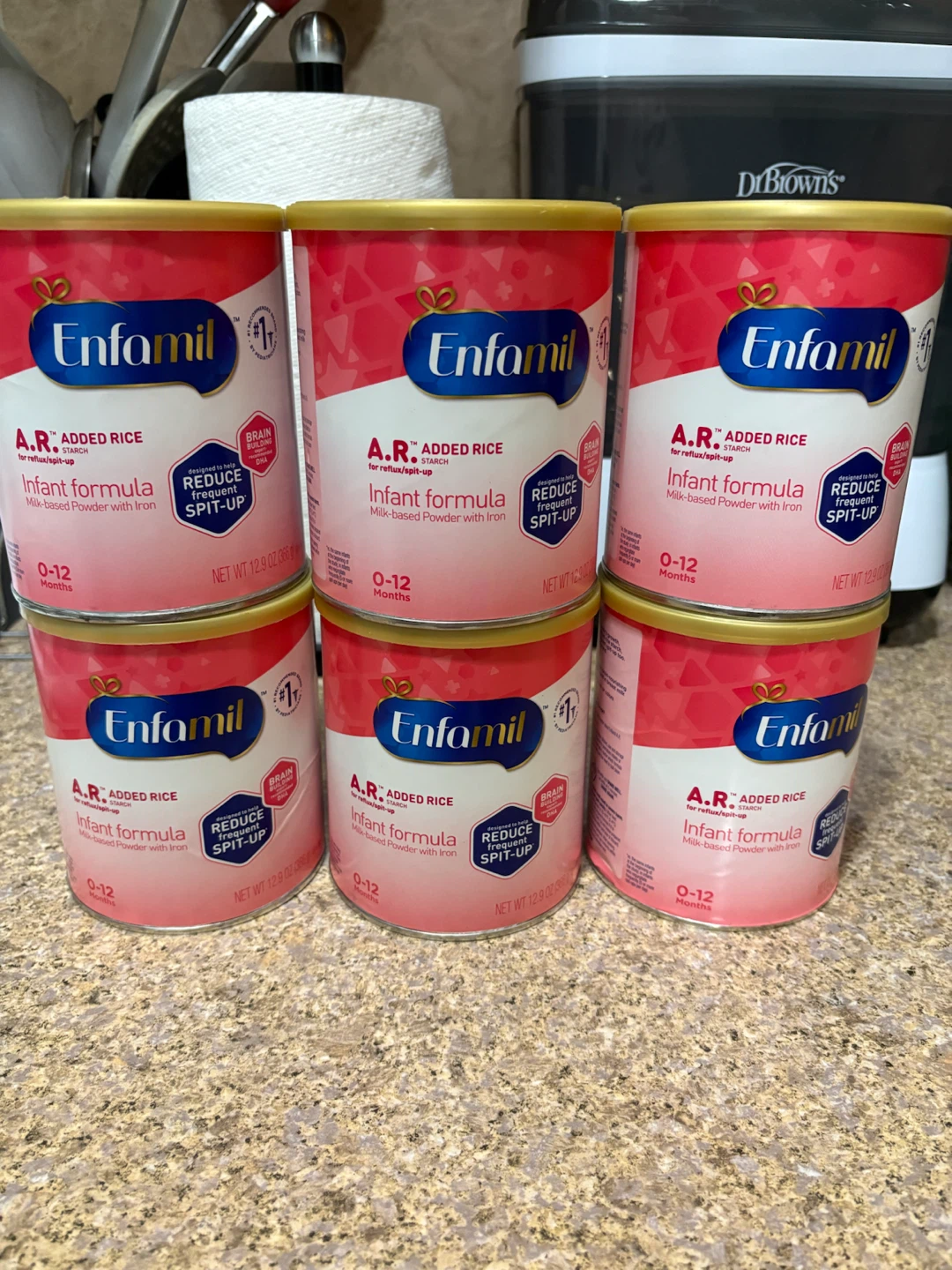 Enfamil A.R. Infant Formula - 12.9 oz Cans (Set of 6)