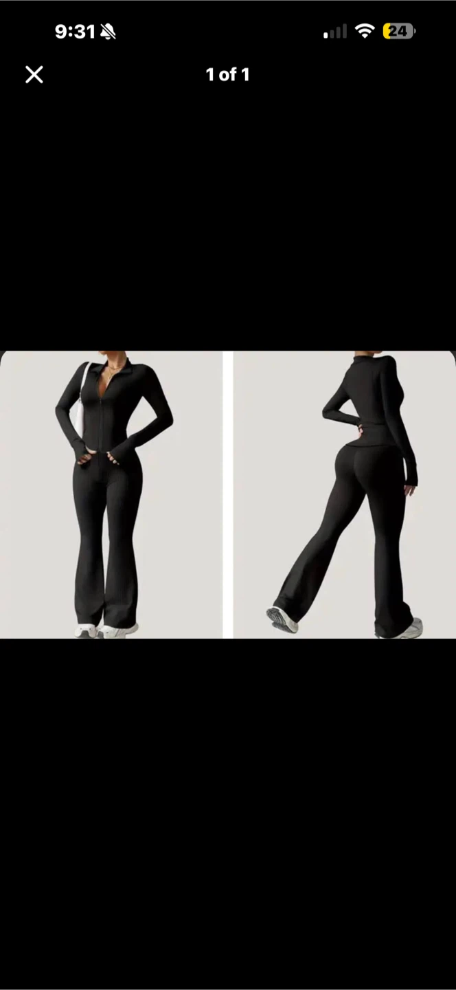 brand New Black Ribbed Zip-Up Jumpsuit. Size Med