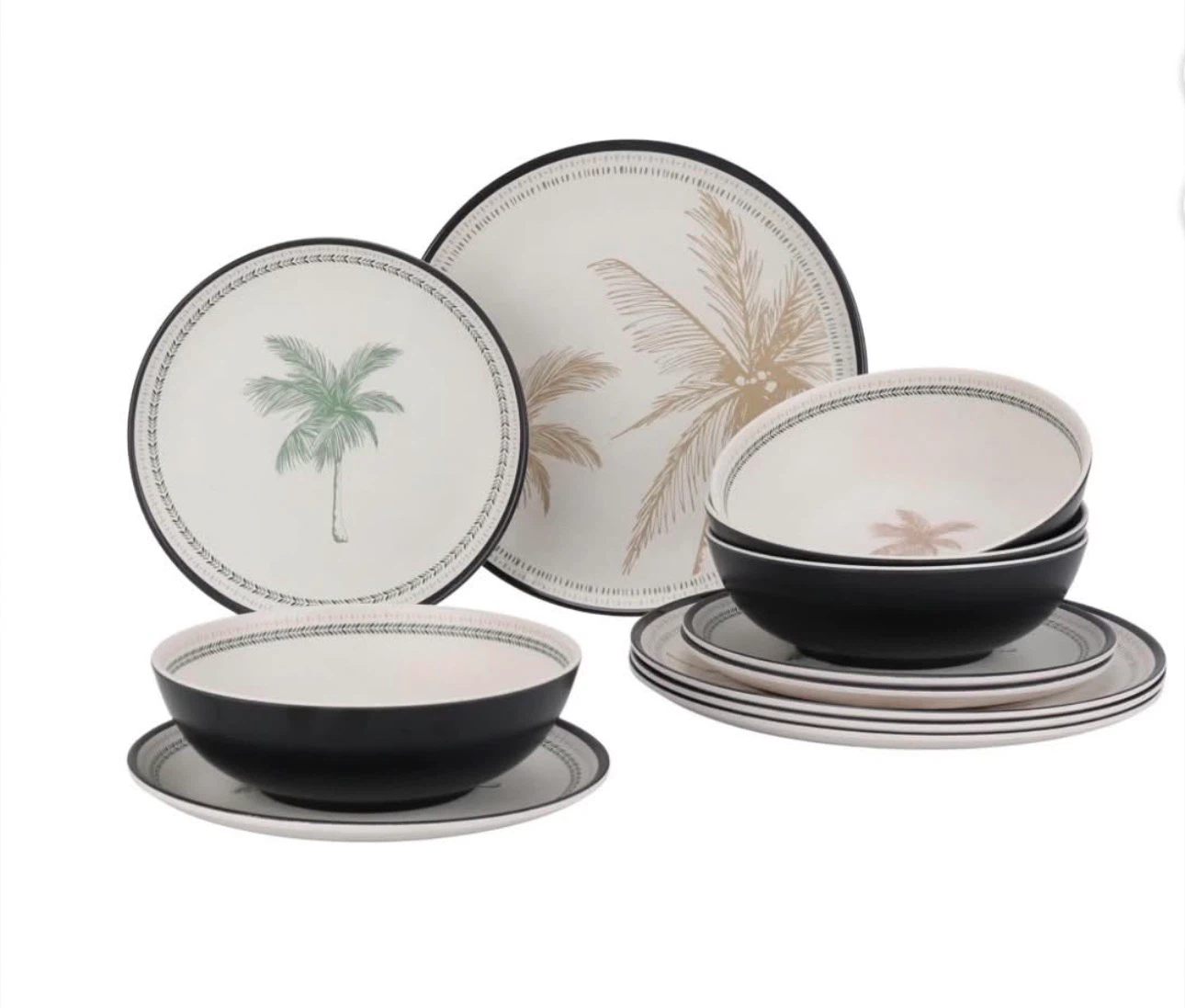 Palm Tree design melamine Dinnerware Set