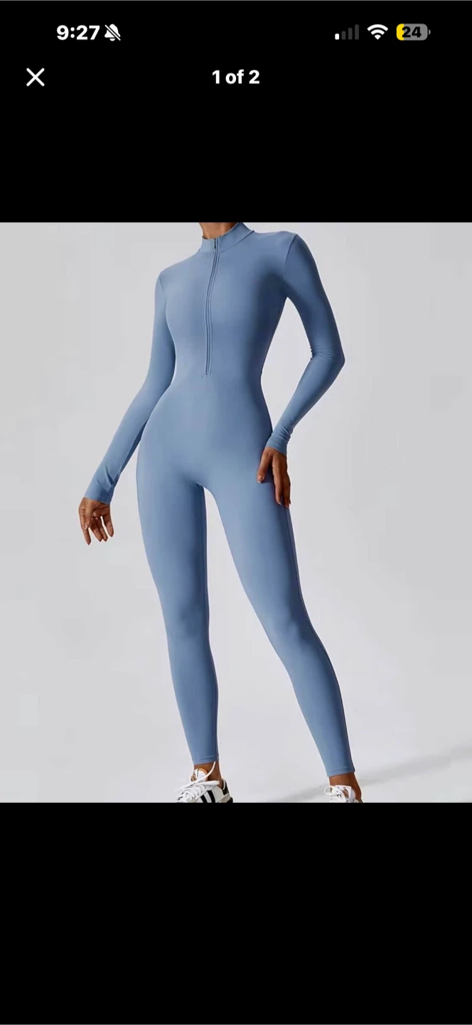 Brand New Women's Blue Long Sleeve Jumpsuit. Size small