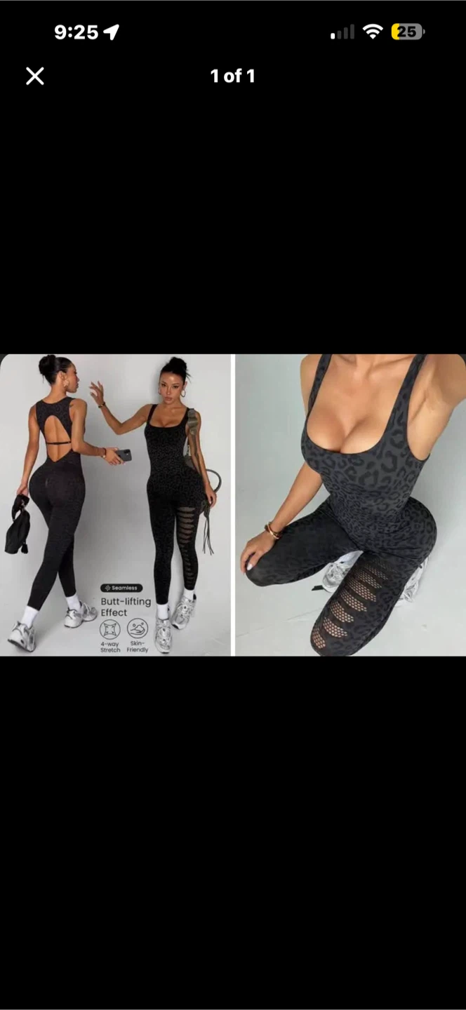 Brand New Leopard Print Activewear Jumpsuit. Size medium