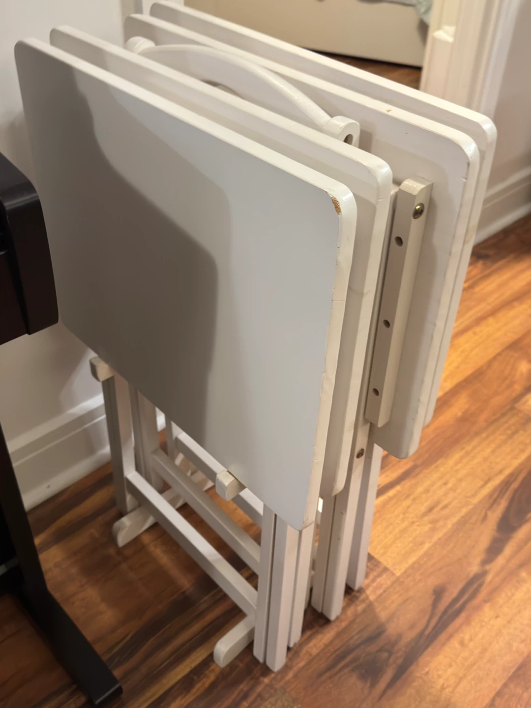 Set of 4 White Folding TV Trays - photo 5