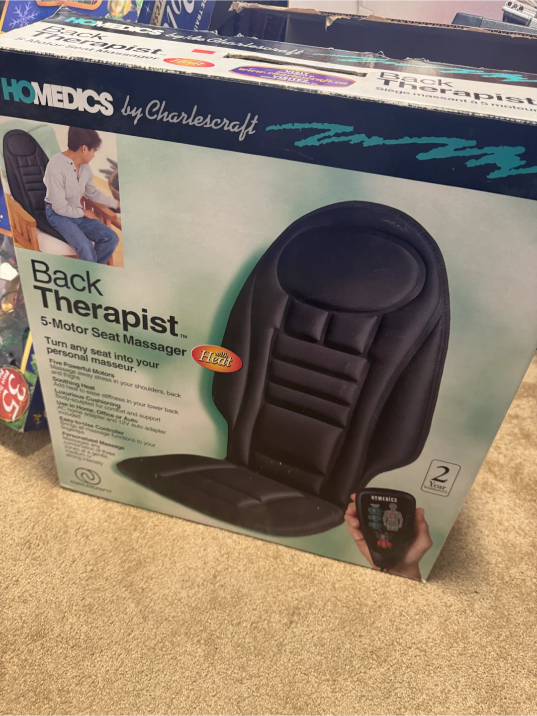 Homedics Heat and Massage Cushion with Remote
