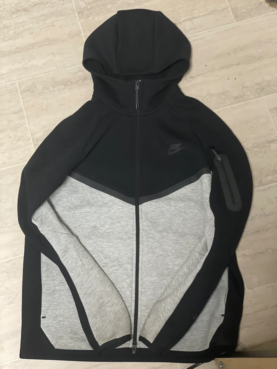 Nike Tech Fleece Hoodie Black And Grey
