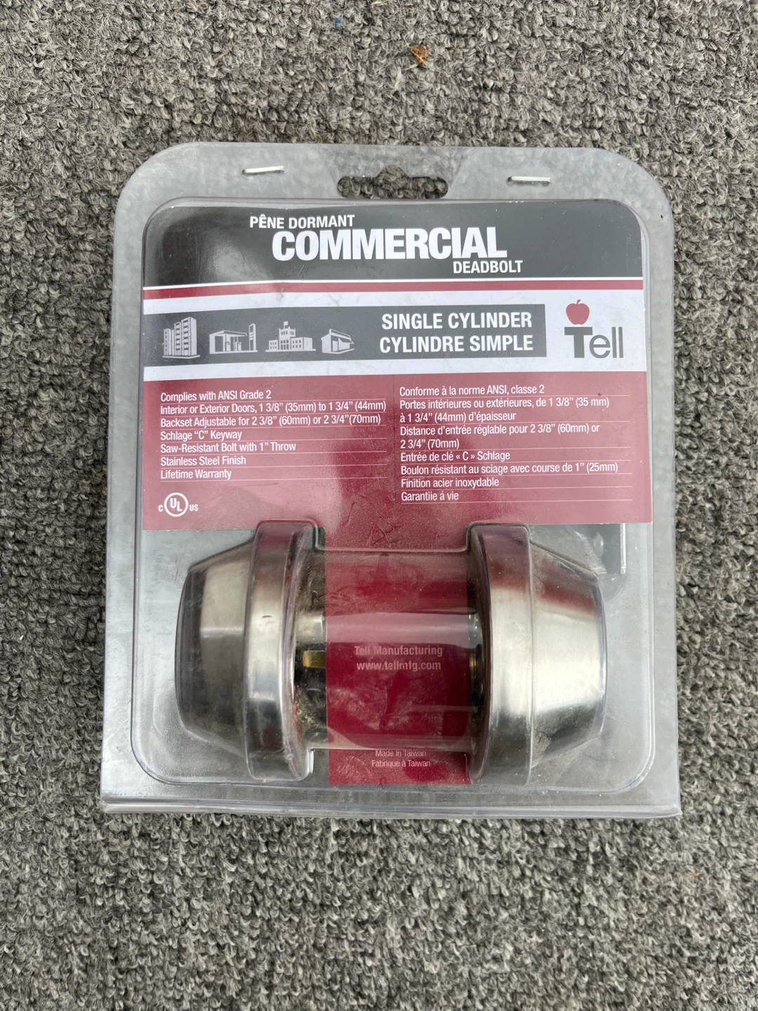 Tell Commercial Single Cylinder Deadbolt
