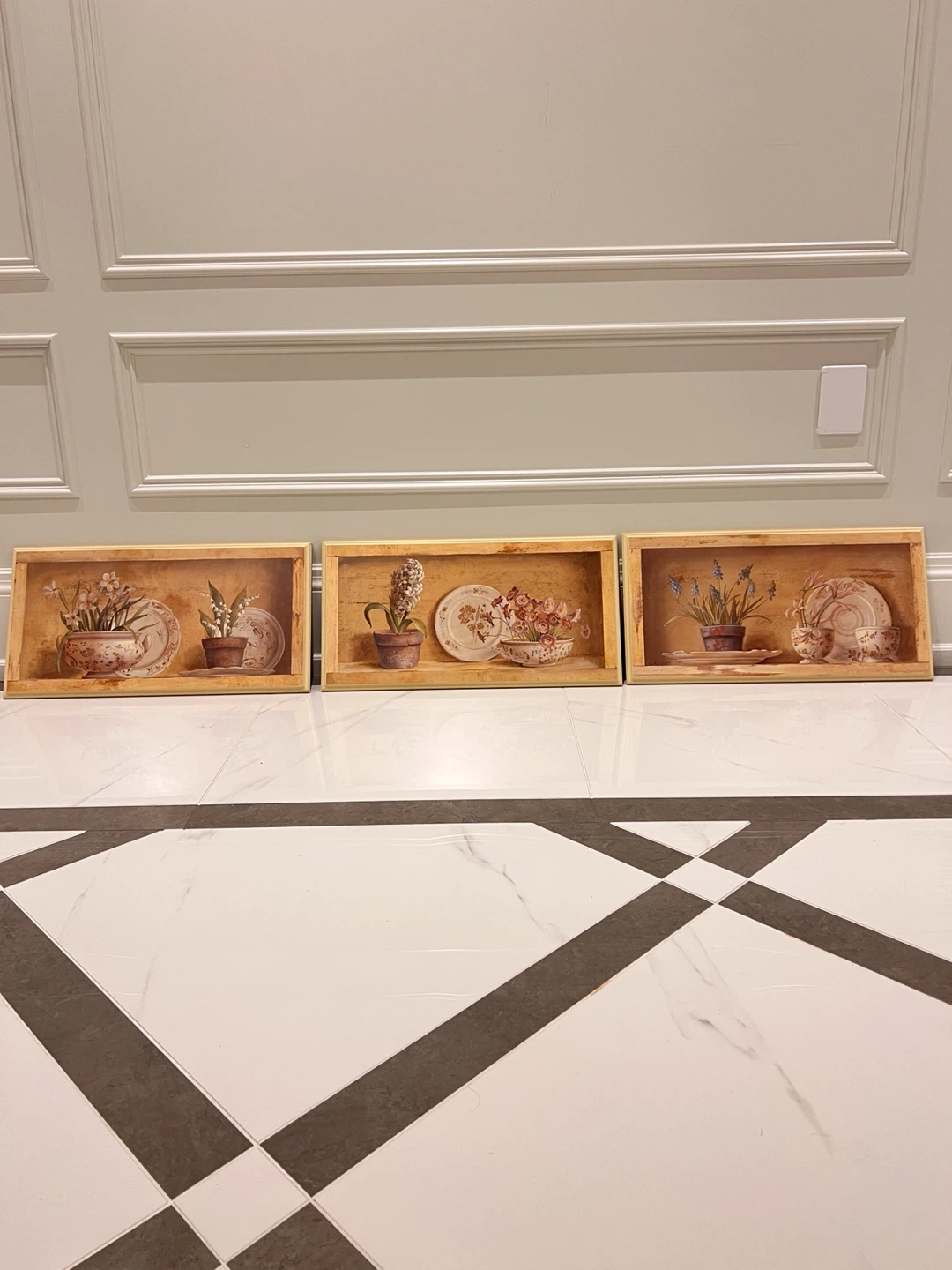 Set of 3 F. de Villemont Floral Art Prints - photo 2