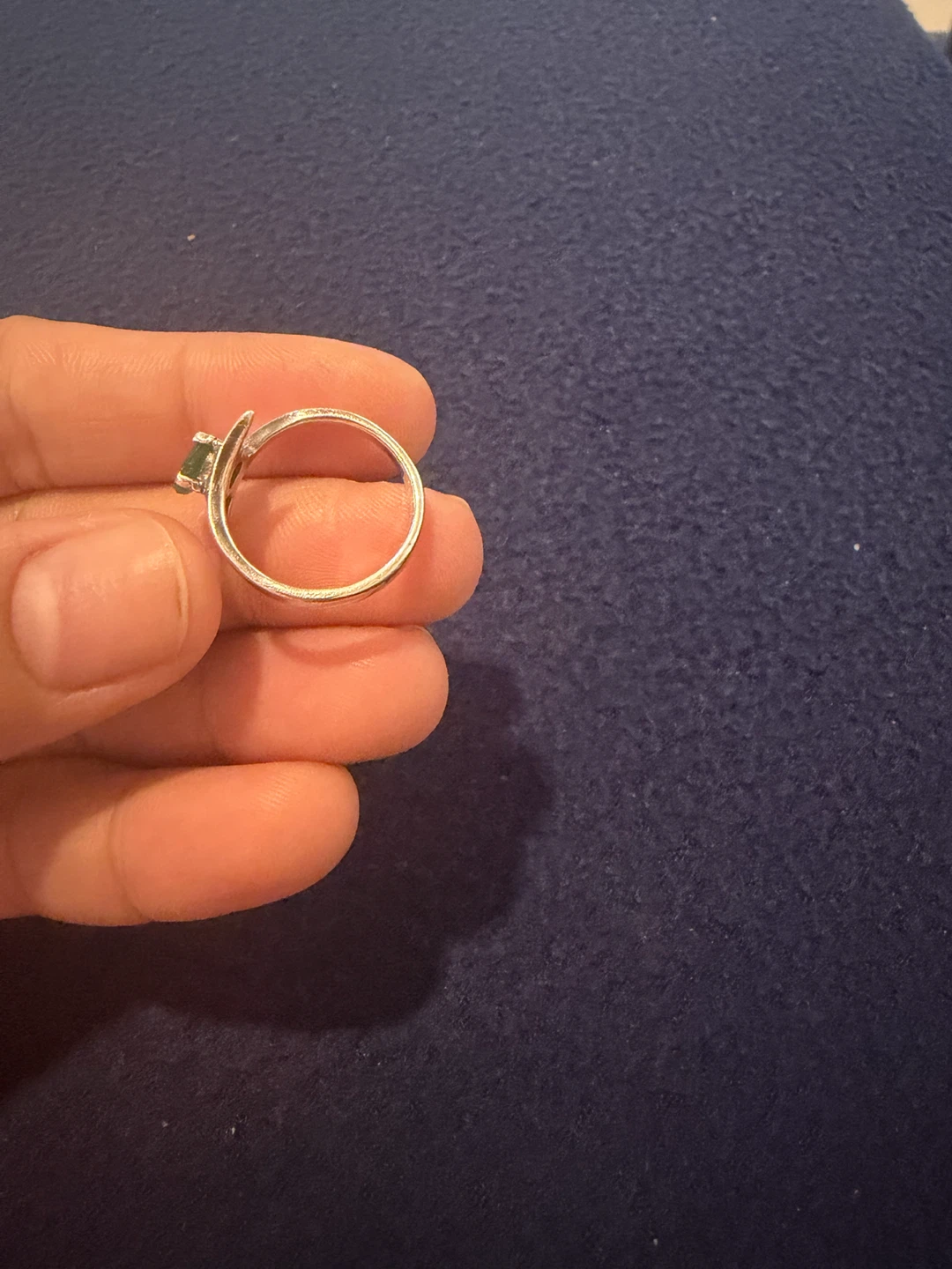 Vintage sterling Silver ring with green stone - photo 3