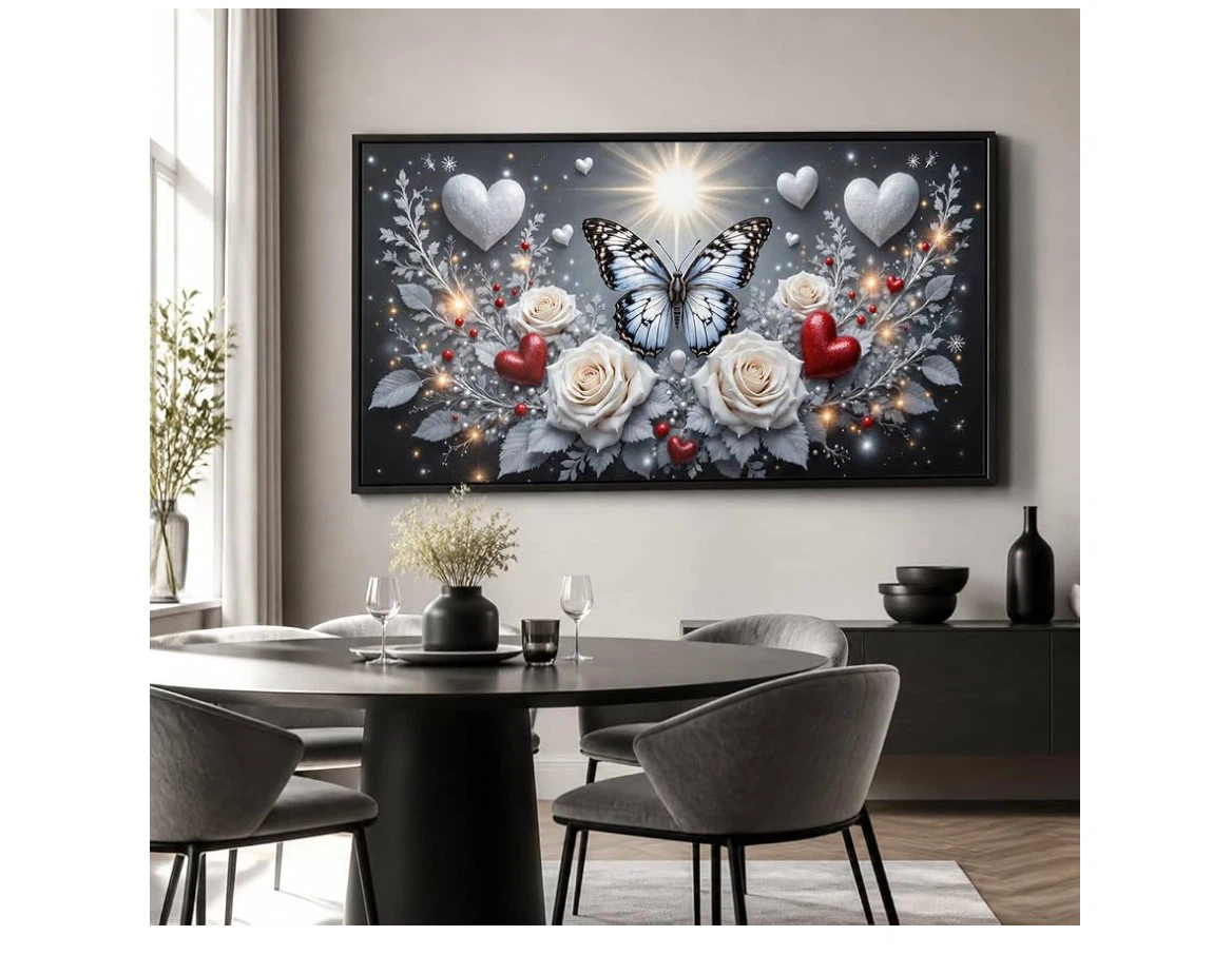 Butterfly and Roses Wall Art