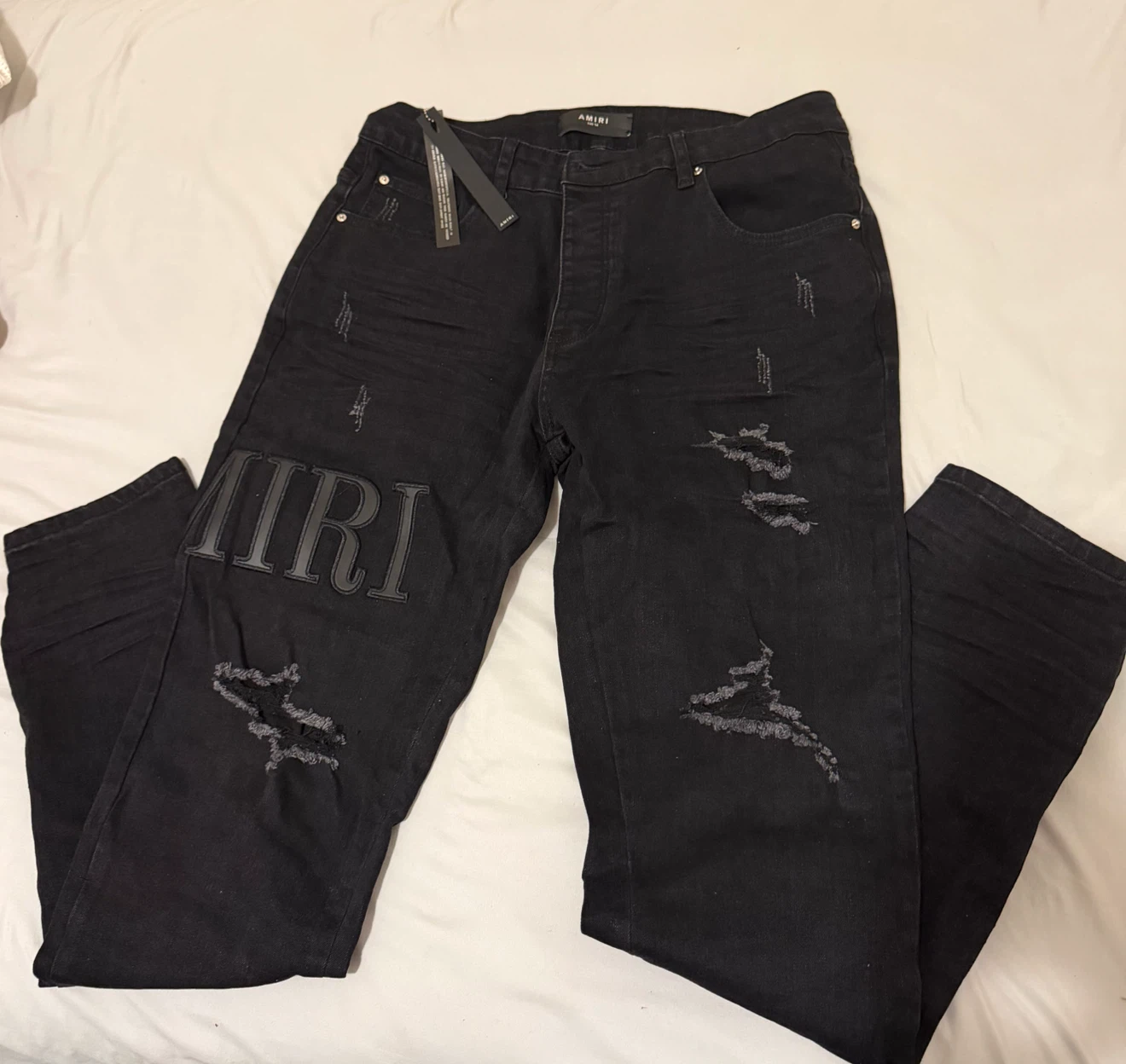 AMIRI Black Distressed Jeans