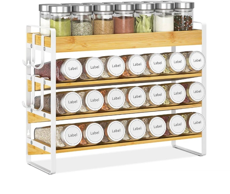 Bamboo Spice Rack Organizer