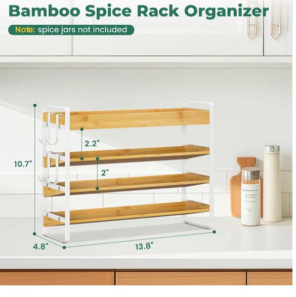 Bamboo Spice Rack Organizer - photo 2