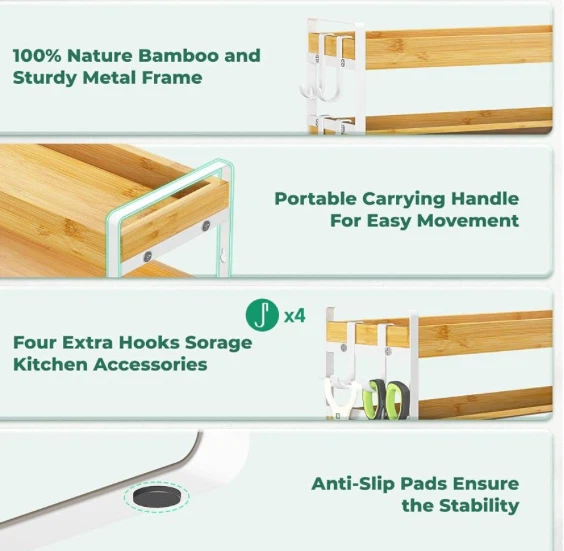 Bamboo Spice Rack Organizer - photo 4
