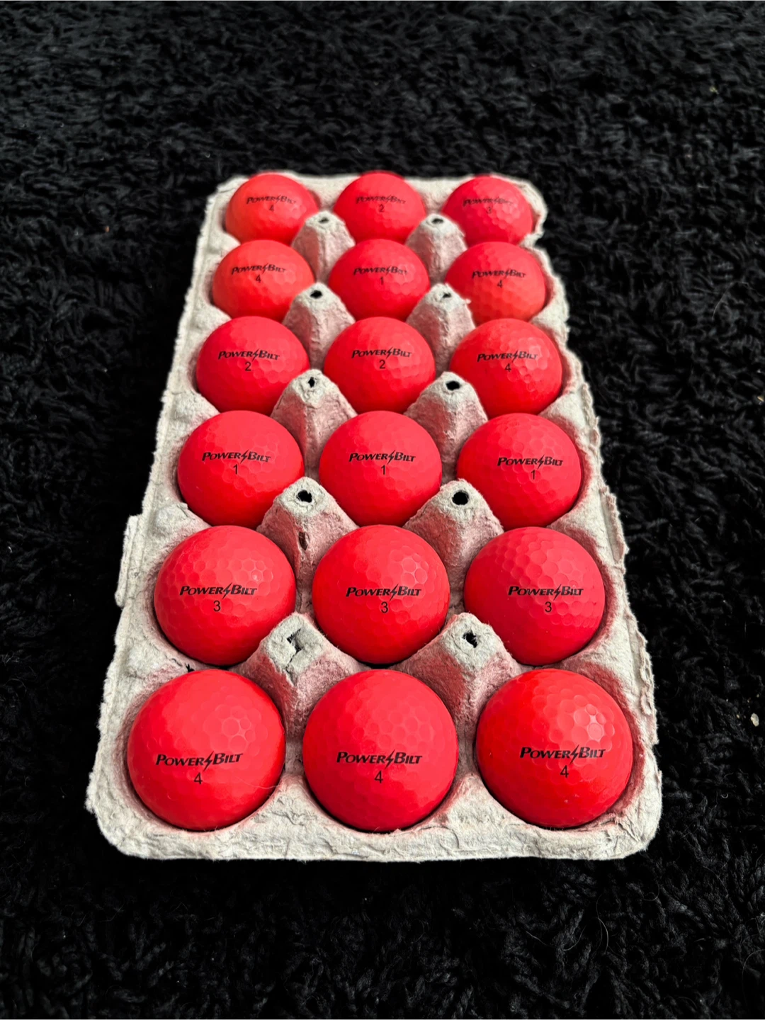 18 Powerbilt Red Matte Golf Balls