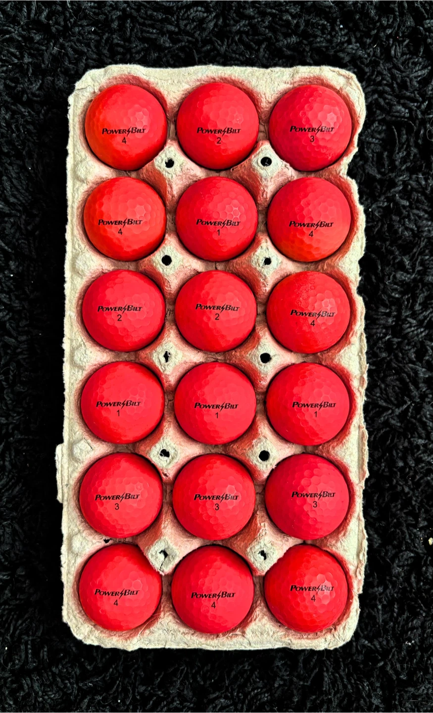 18 Powerbilt Red Matte Golf Balls - photo 2