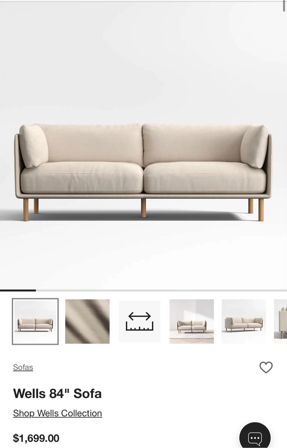 Wells 84-inch Sofa-Crate & Barrel - photo 4