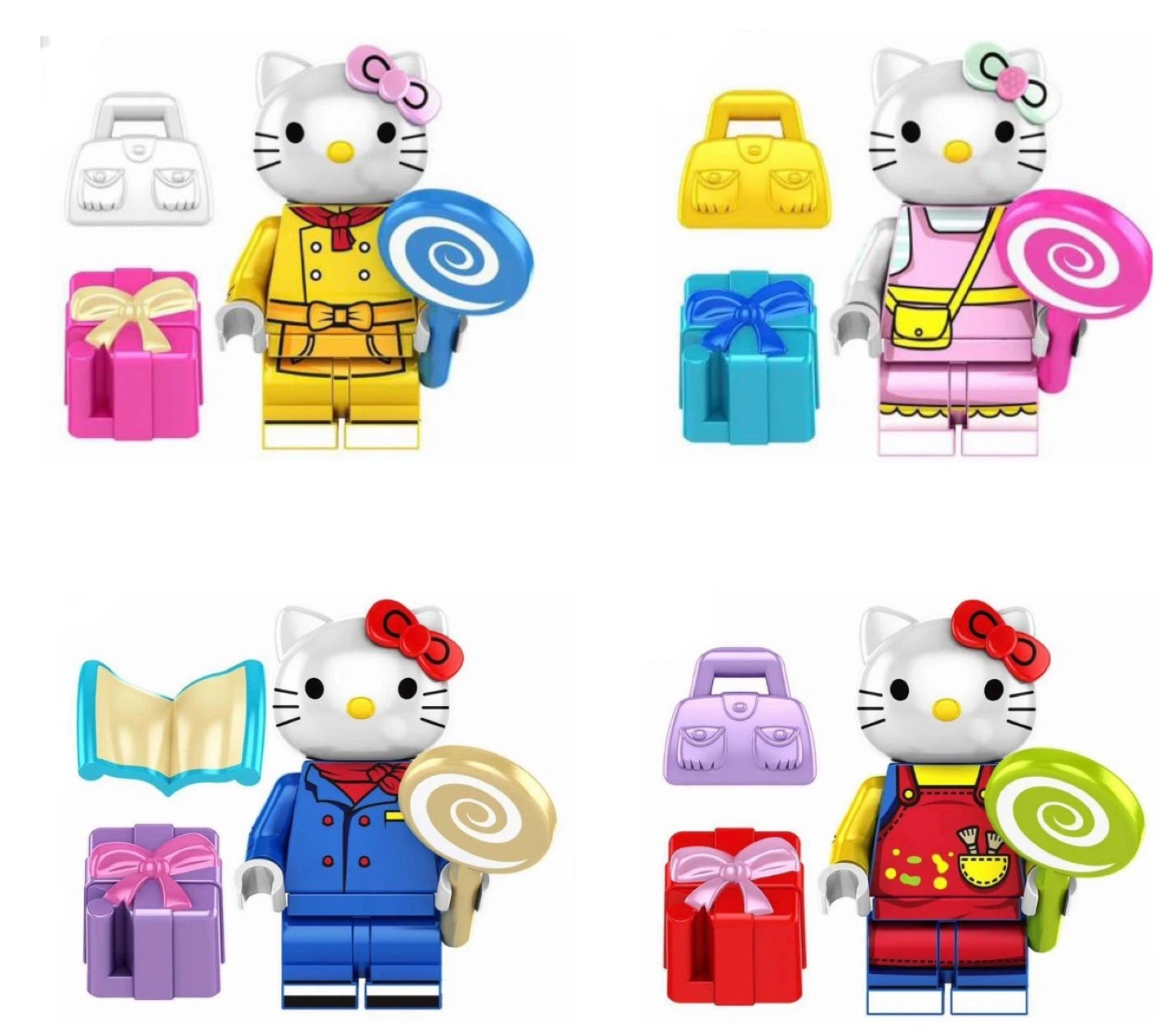 Brand New 4pack HELLO KITTY Lego Mini Figure Set