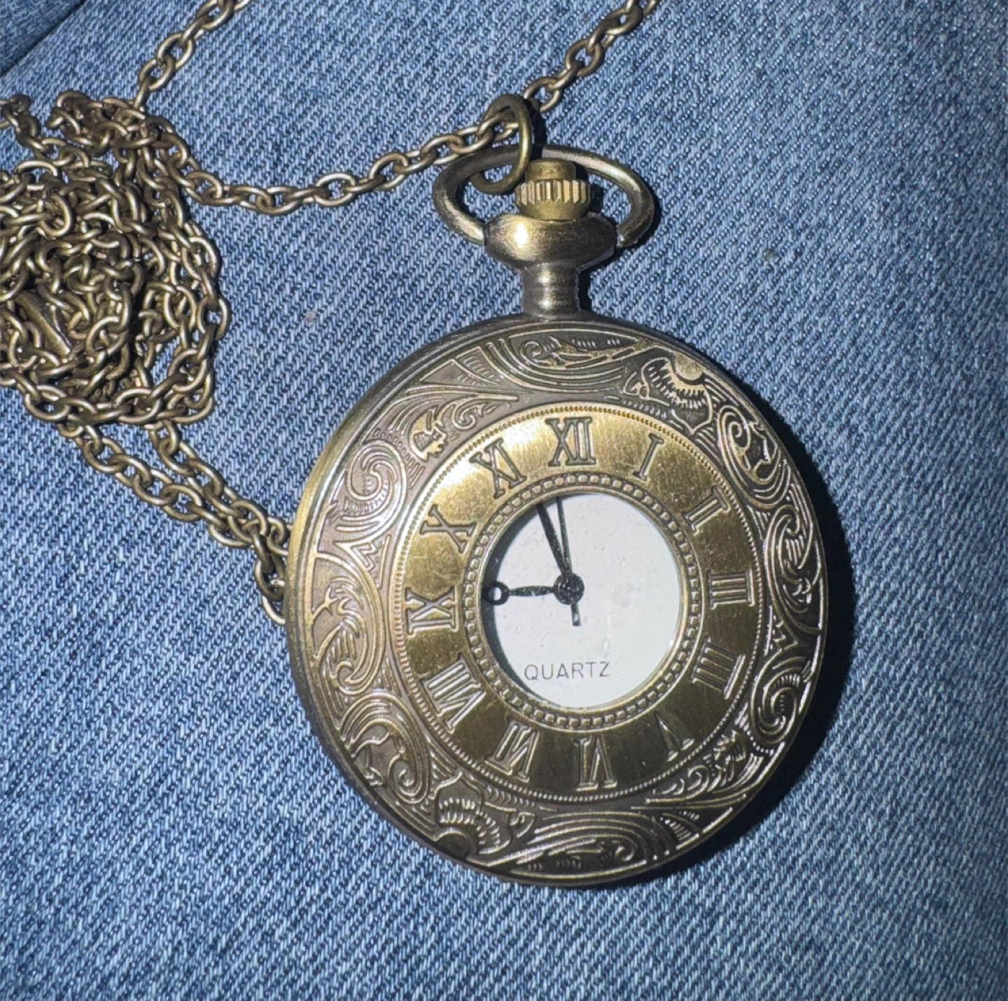 Vintage-Style Bronze Pocket Watch