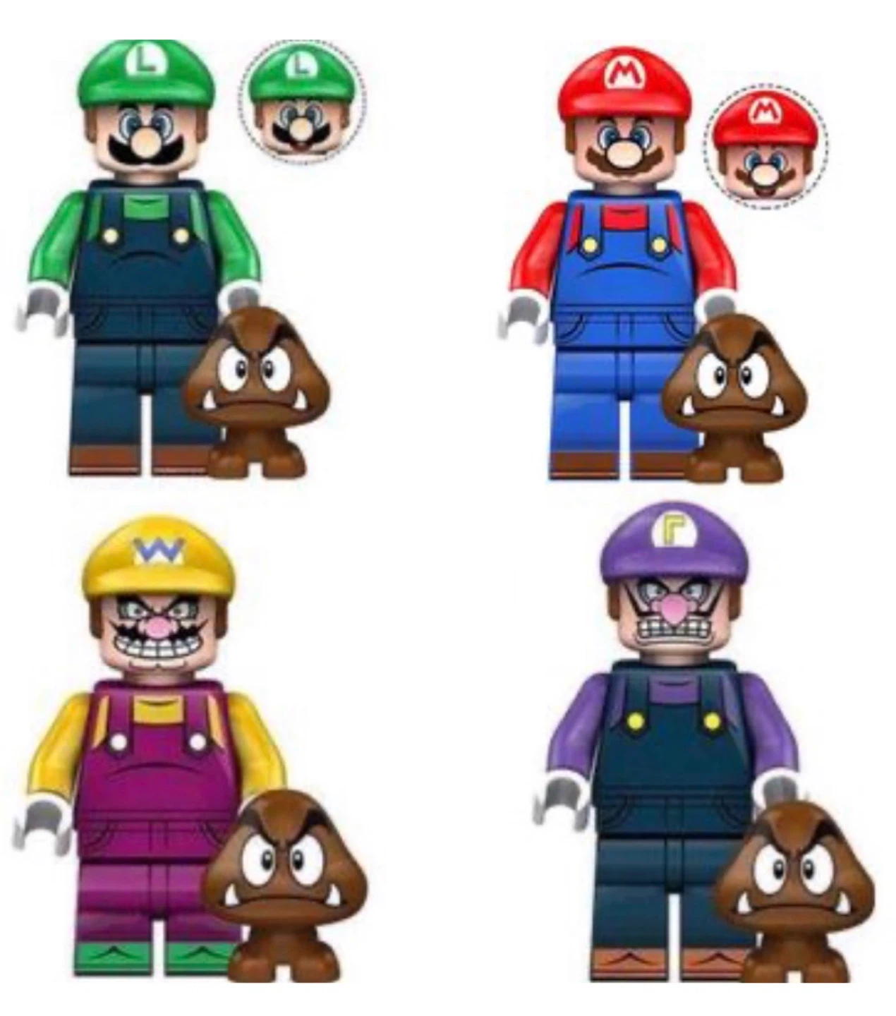 Brand New 4pack SUPER MARIO Lego Mini Figure Set