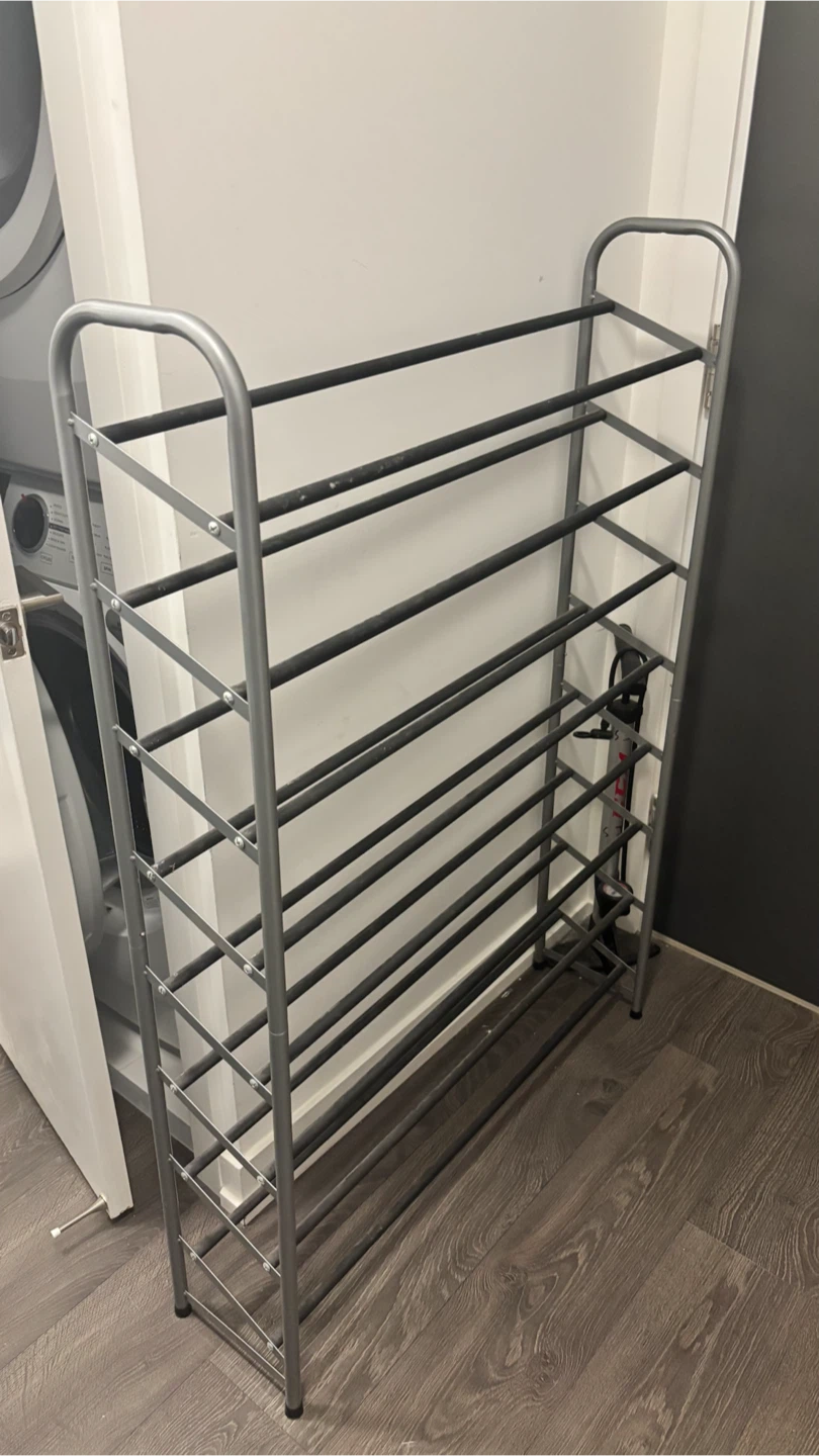 10-Tier Silver Shoe Rack