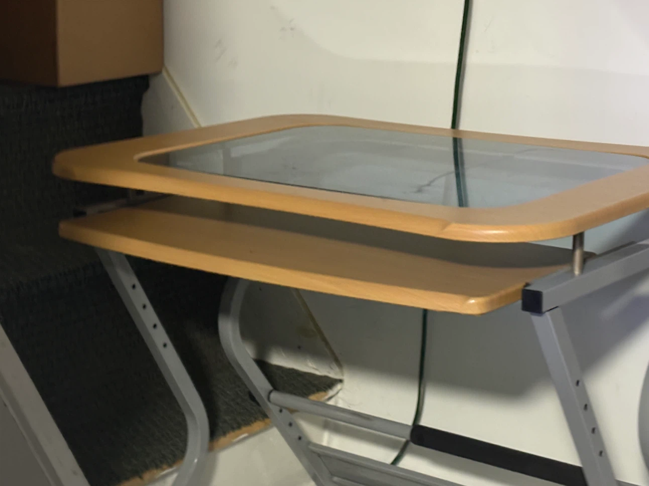 Wood and Glass Computer Desk